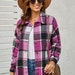 Double Take Drawstring Plaid Long Sleeve Hooded Shacket main image 1