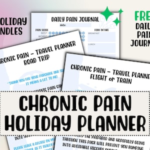 Chronic Pain Holiday Planner, Daily Pain Journal, Digital Download, Printable Download, Pain Management, Fibromyalgia, Endometriosis