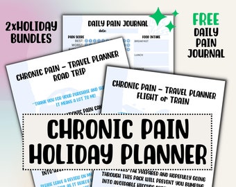 Chronic Pain Holiday Planner, Daily Pain Journal, Digital Download, Printable Download, Pain Management, Fibromyalgia, Endometriosis