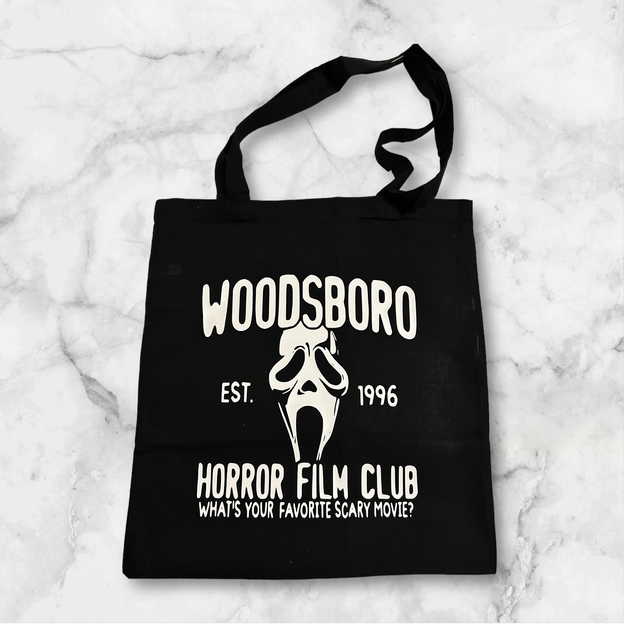Horror Movie Canvas Tote Bag Spooky Movie Lover Gift Horror Gift For Women This Is My Horror Movie Shopping Bag (WATCHING BAG 1