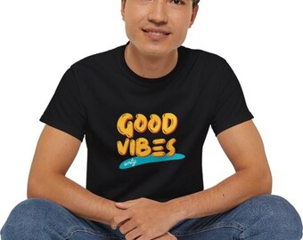 Good Vibes Only Unisex Cotton T-shirt, Good Vibes Top, Unisex Gifts