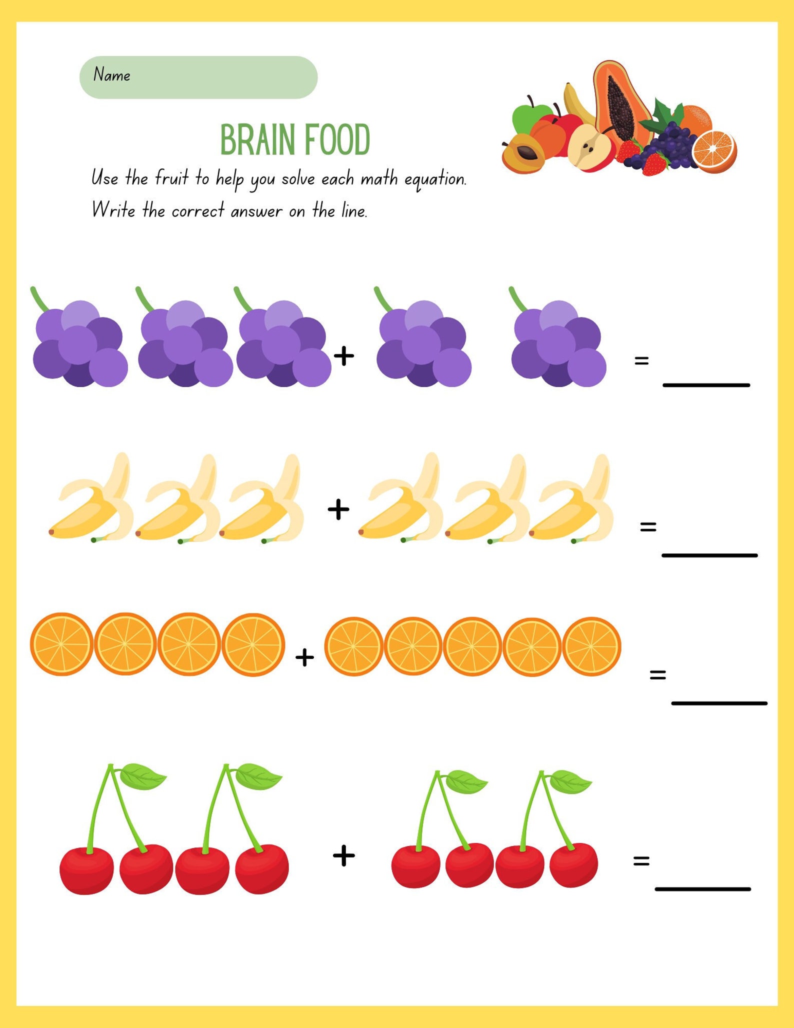 Addition Worksheet 1st Grade - Etsy