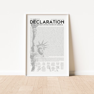 The Declaration of Independence | Independence Day | 4th of July | USA Patriotic Printable Wall Art | Military | Digital Printable