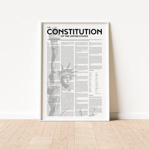 The Constitution Of The United States | Independence Day | 4th of July | USA Patriotic Printable Wall Art | Military | Digital Printable