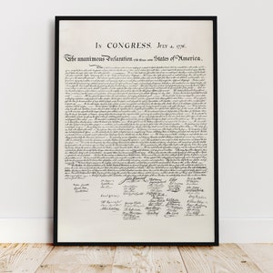The Declaration of Independence | Independence Day | 4th of July | USA Patriotic Printable Wall Art | Original Document