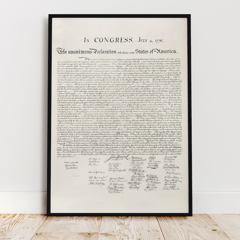 Declaration of Independence Printable | Patriotic USA Wall Art (digital ...