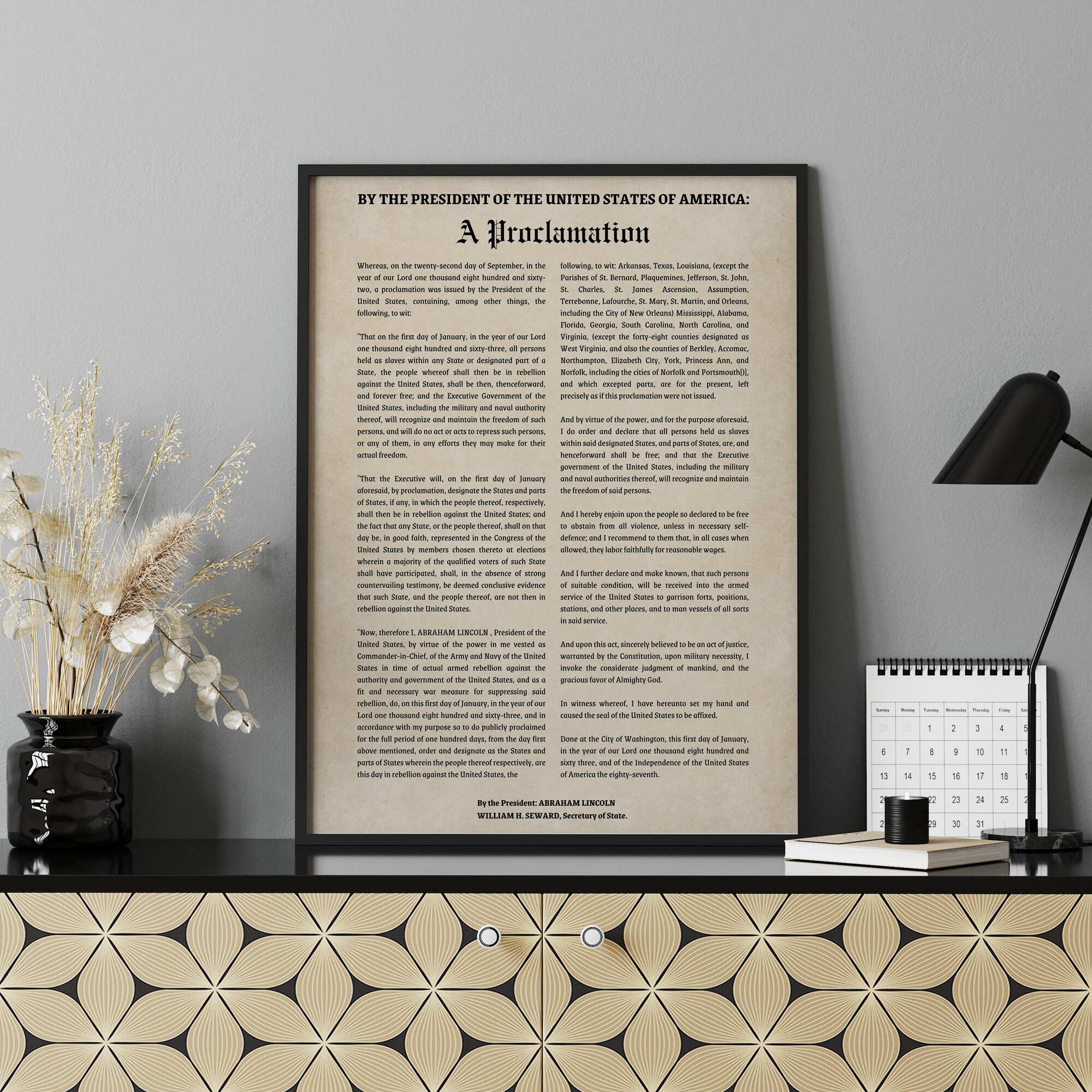 Us Proclamation Frame The Emancipation Proclamation of the Unites States | 4th of July ...