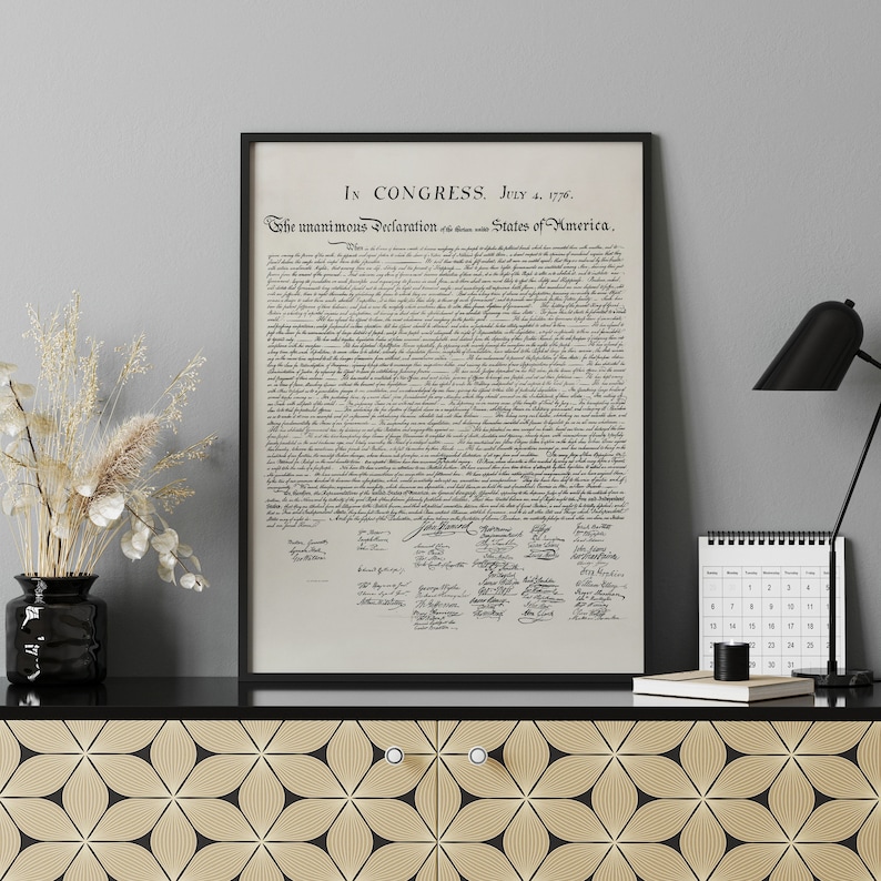 Declaration of Independence Printable | Patriotic USA Wall Art (digital ...