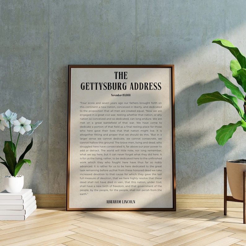 The Gettysburg Address Abraham Lincoln USA Patriotic Military