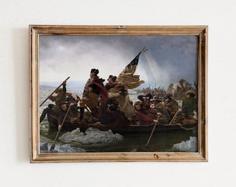 Impresión de Washington cruzando el Delaware / Pintura de Emanuel Leutze (impresión digital)