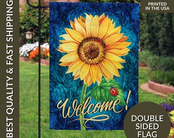 Sunflower Garden Flag, Sunflower Welcome Flag, Summer Garden Flag, Sunflower Flag, Summer Floral Garden Flag, Welcome Summer Garden Flag
