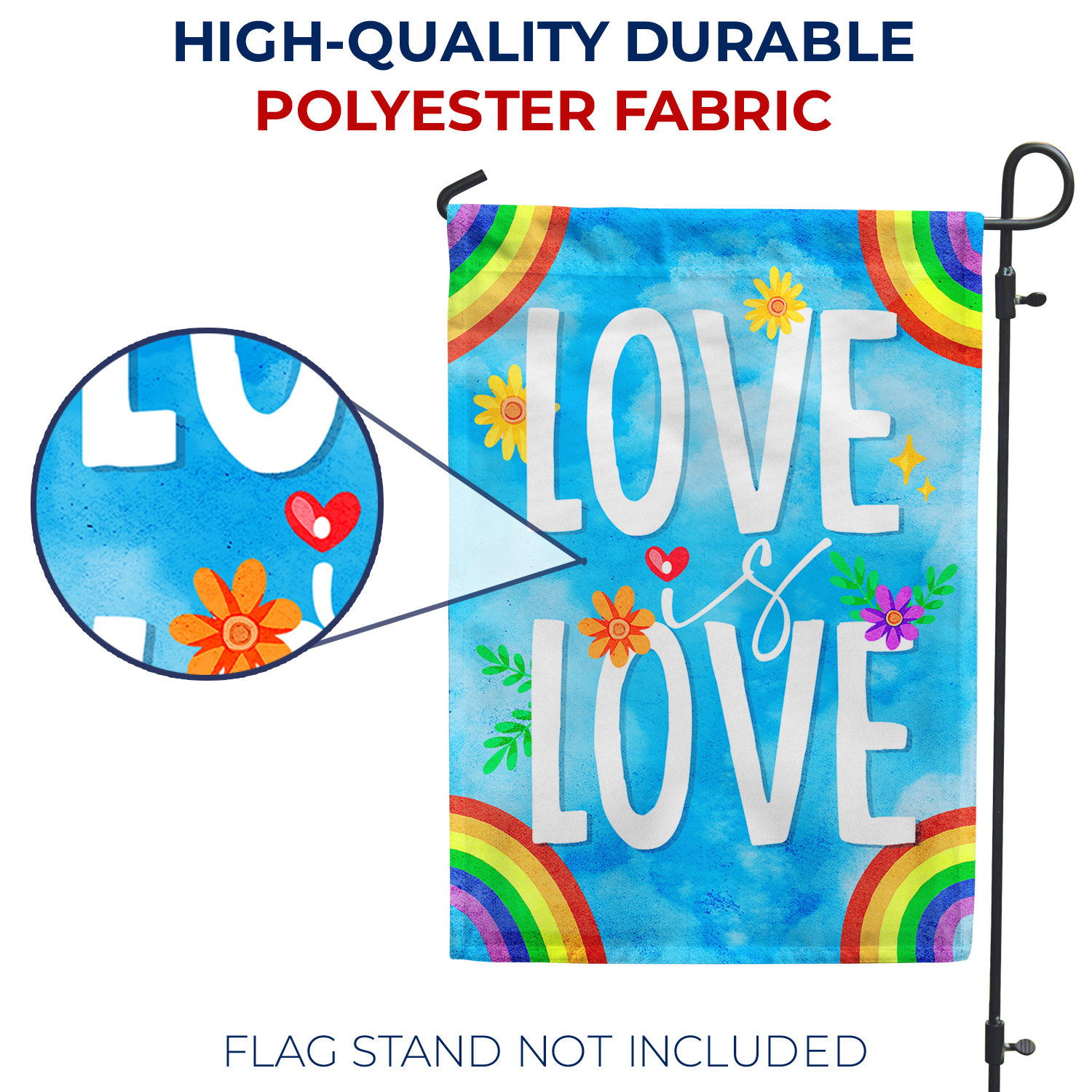 Love is Love Flag, Love Wins Pride Garden Flag, Rainbow Garden Flag, LGBTQ Garden Flag
