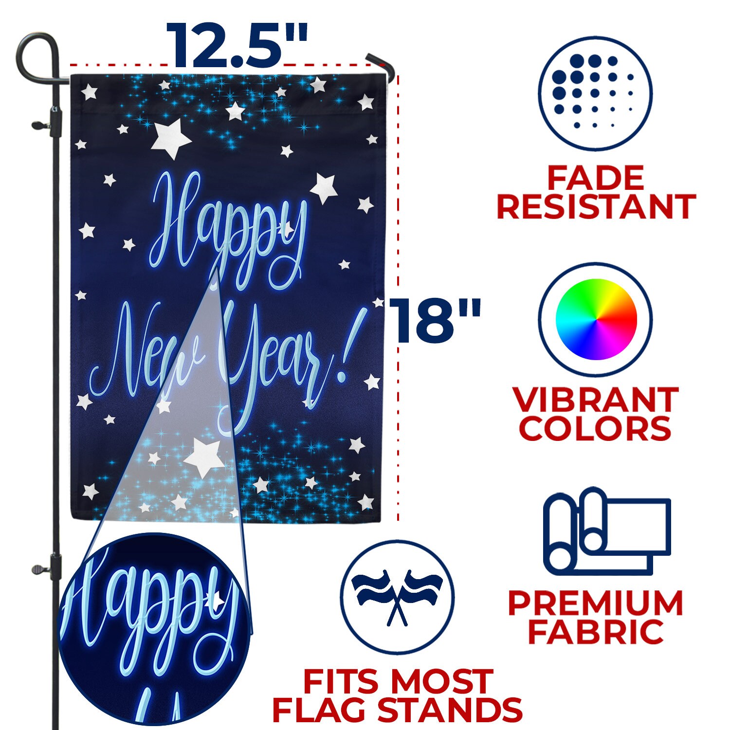 Discover Happy New Year Garden Flag