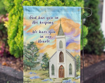 God Has You in His Keeping Garden Flag, Memorial Garden Flag, Cemetery Flag, Commentary Flag, Memorial Flag, Sympathy Flag, Remembrance Flag