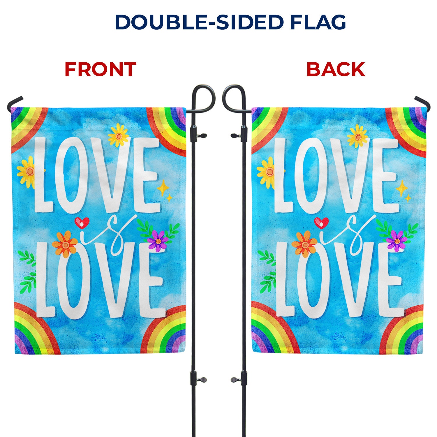 Love is Love Flag, Love Wins Pride Garden Flag, Rainbow Garden Flag, LGBTQ Garden Flag