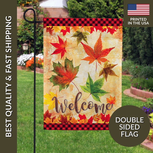 Fall Leaves Garden Flag, Fall Garden Flag, Autumn Leaves Garden Flag, Autumn Garden Flag, Welcome Fall Flag, Autumn Leaves Decor, Fall Decor
