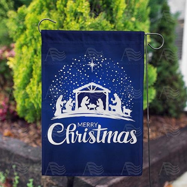 Merry Christmas Garden Flag, Merry Christmas Flag, Holy Nativity Garden Flag, Nativity Flag, Christian Flag, Christmas Decor, Jesus Flag