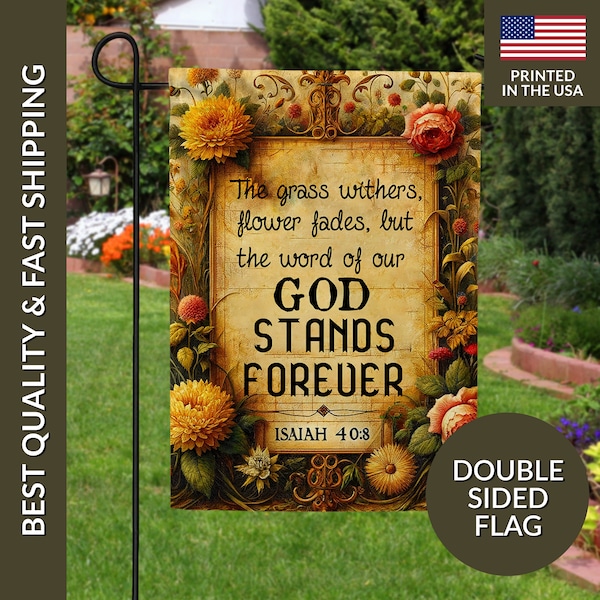 Scripture Garden Flag, Bible Garden Flag, Bible Verse Garden Flag, Christian Flag, Faith Home Decor, Religious Flag, Bible Quote Garden Flag