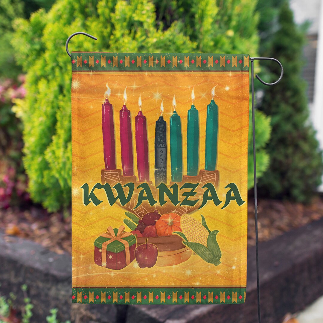 Happy Kwanzaa Garden Flag, Happy Kwanzaa Flag, Kwanzaa House Flag, Kwanzaa Garden Flag, Kwanzaa