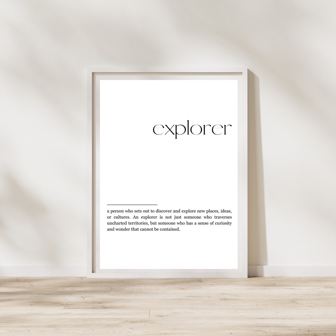 Explorer Travel Definition Print Printable Wall Art Quote Gift Idea ...