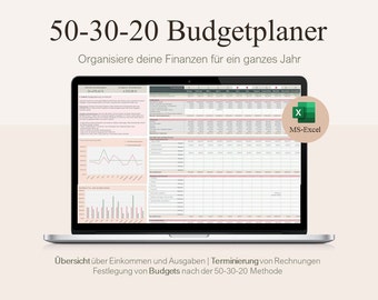 Annual Planner Budget Tracker | Financial Planner MS Excel Spreadsheet | Income Expenses Annual Budget 2024 | Salary planner German