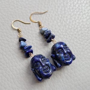 Despertar Celestial: Pendientes de Buda de Lapislázuli