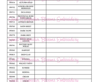 Floriani Embroidery Thread Tracker PDF Digital Download