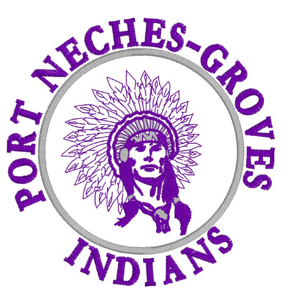 Port Neches-Groves Mascot Stickdatei, Maschinenstickdatei