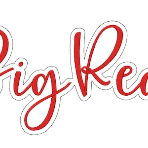 BIG RED with outline - Machine Embroidery Design - 2 Styles