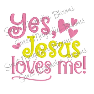 Jesus Loves Me Machine Embroidery Design Digital File
