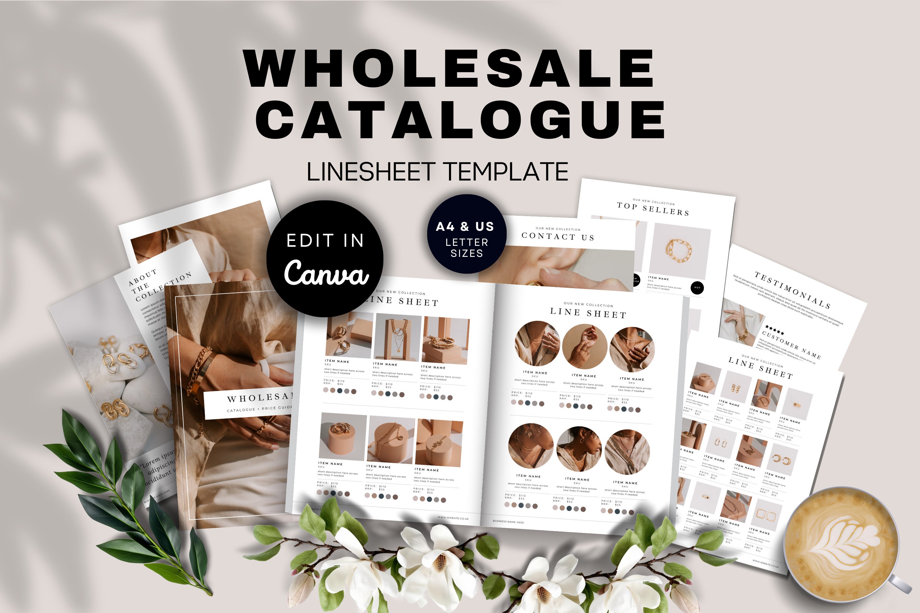 Minimal Modern Wholesale Catalog Line Sheet Product Price List Canva ...