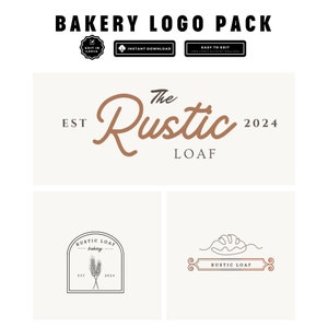 Editable Bakery Logo Pack | Bakery Instagram | Bakery Branding Kit | Baking Supplies | Custom Logo | Instant Digital Download
