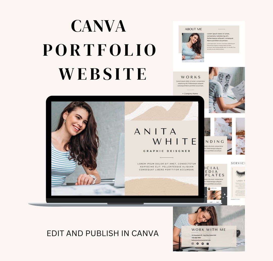 Luxury Portfolio Website Template Canva Website Template - Etsy
