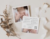 Editable Jewelry Care Card Template, Package Insert, Modern Jewelry Care Instructions, Printable Care Card, Canva Editable, Small Business
