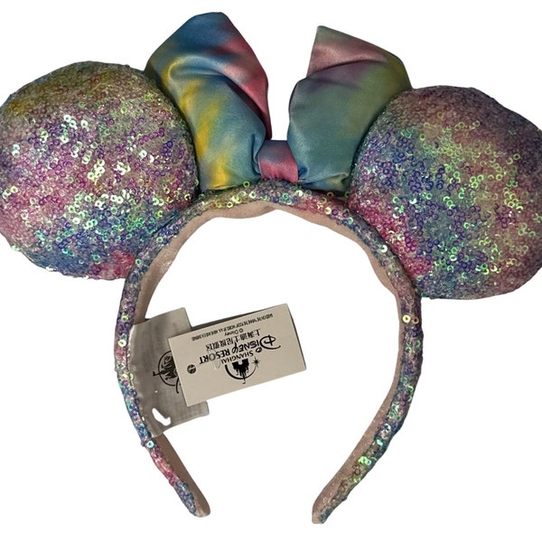 Disney Parks Minnie Mouse Ears Bow Multi Color Headband US Free Fast Ship New With Tags Fast Ship