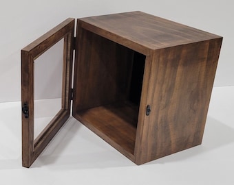 Extra Large deep 16"x16", 18"x18" square shadow box frame  Display case, Wooden Display box, custom wedding, baby keepsake memorabilia box