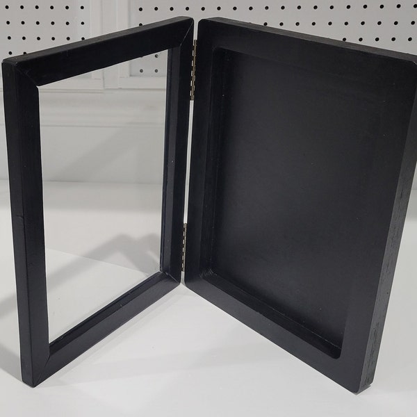 Large Shadow box Display Box with frame, Black display box Keepsake shadow box with glass lid, Graduation shadow box, Memory box