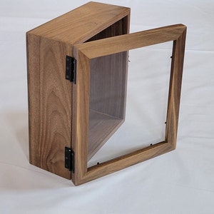 Walnut Shadow Display box case 10x12, Keepsake box, Large and Deep Shadow box, memory box, anniversary, wedding, retirement, Mom, Dad gift