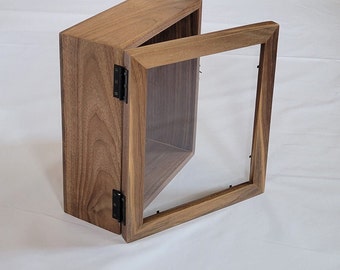 Walnut Shadow Display box case 10x12, Keepsake box, Large and Deep Shadow box, memory box, anniversary, wedding, retirement, Mom, Dad gift