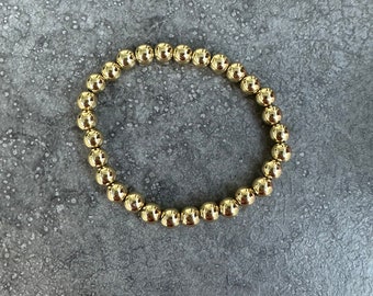 Gold bead stacking bracelet - 14kt gold filled non tarnish material