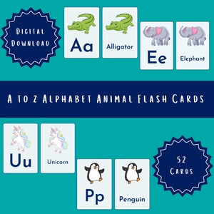 ABC Flash Cards I Animal Flash Cards I Learn ABC I Alphabet Flash Cards I Lowercase Letters I Toddler Flash Cards I Kids Flash Cards