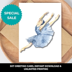 Ballet Dance Teacher Thank You Card I Dance Note Card I Dancer Appreciation I Dance Ballet Stationary I Ballerina Card Ballet Greeting Card