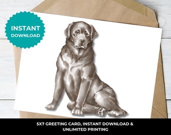 Chocolate Lab Thank You Cards I Stationary Thank You Cards I Brown Labrador Dog Note Cards I Vet Thank You I Pet Stationary I Black Lab Card
