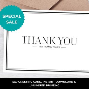 Carte de remerciement pour baby-sitter I Carte de remerciement pour nounou I Carte de remerciement pour garde d'enfants I Carte pour baby-sitter I Il faut un village I Babysitter Merci