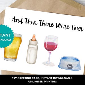 Carte pour un nouveau bébé I Bébé en fourrure I Il y avait quatre ans I Félicitations pour un bébé chien I Famille qui s'agrandit I Nouveaux parents I Baby shower I Révélation de grossesse