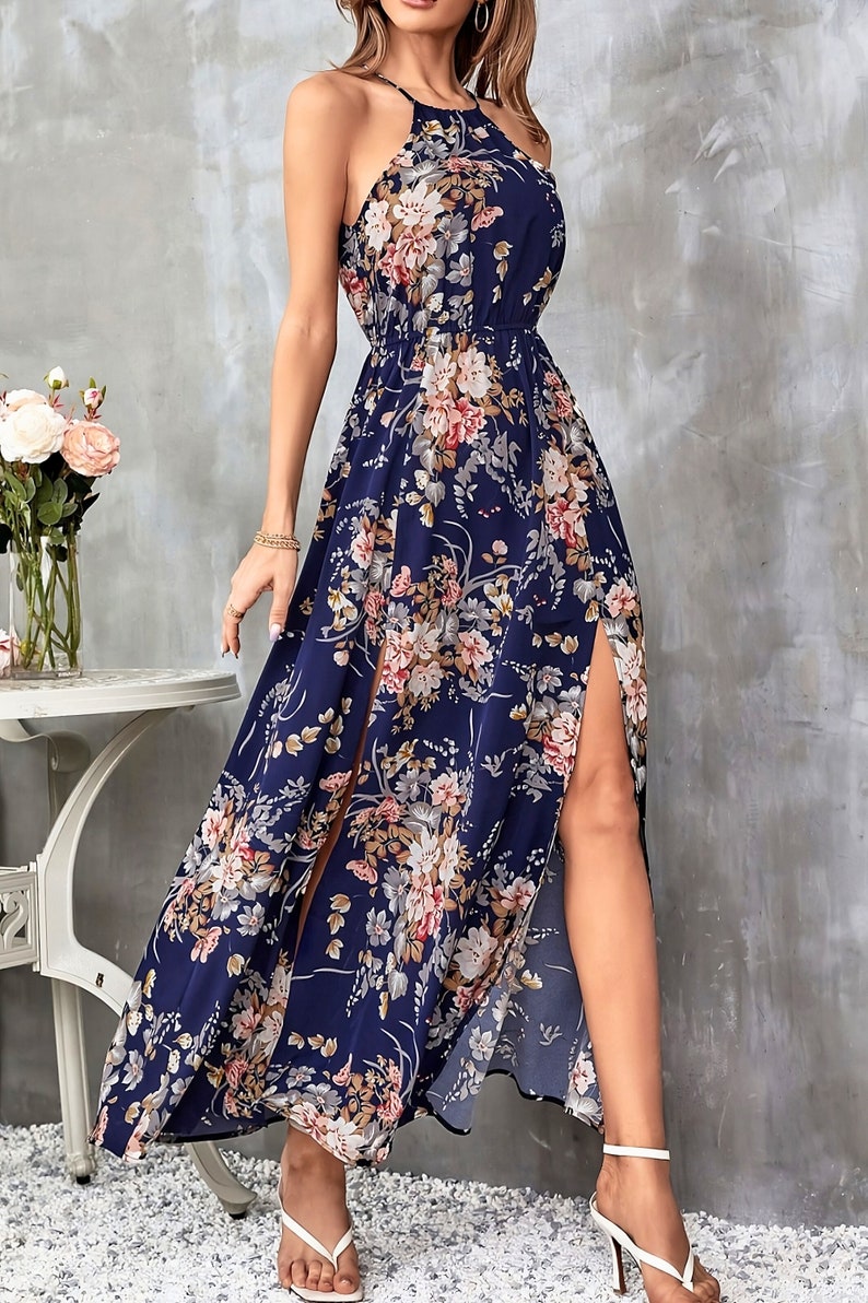 Sommer Frauen Maxi Kleid Floral Boho Sommerkleid für Frauen Boho Sun für Frauen Boho Kleidung Kleid Geschenk für Frauen Bild 6