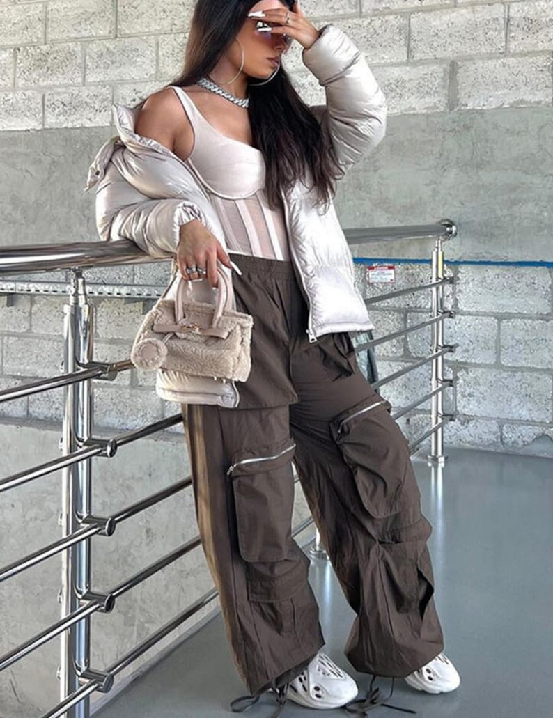 Y2k Pantalon Cargo Femme Pantalon Cargo Baggy Taille Basse - Etsy France