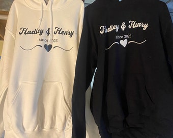 Custom Sweatshirt,Personalized Couples Sweatshirt, Valentines Gift, Girlfriend Sweatshirt, Boyfriend Sweatshirt, Anniversary Gift