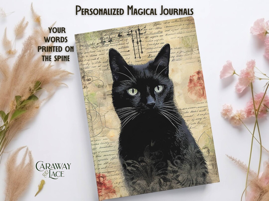 Personalized Cat Journal: Magical Grimoire Book, Gifted Book - Etsy