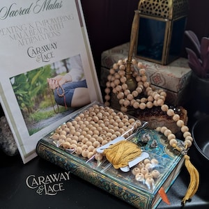 DIY Natural Wood Mala Bead Kit, Meditation Beads, 108 Beads